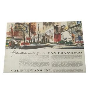 Vintage 1955 San Francisco Adventures Await Ad Advertisement
